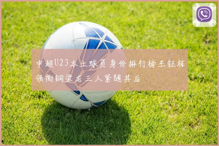中超U23本土球员身价排行榜王钰栋领衔铜梁龙三人紧随其后